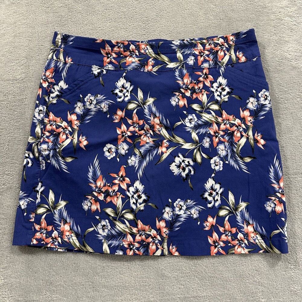 Mario Serrani Italy Mini Skirt Women Large Blue Floral